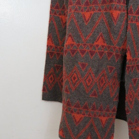 Toad & Co size XL Merino Diamond Hoodie Open Cardigan Lambswool Boho Western - Picture 5 of 6